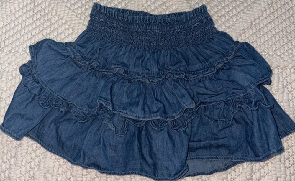 Gap × LoveShackFancy Girls Denim Flippy Skirt Size Medium